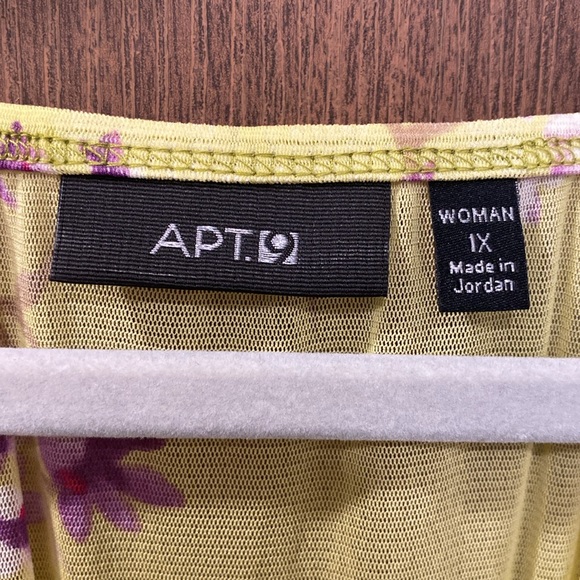 APT. 9 Green Floral Blouse Size 1X‎ Mesh Ombré Bloomcore Smocked Hem Batwing - Picture 11 of 13